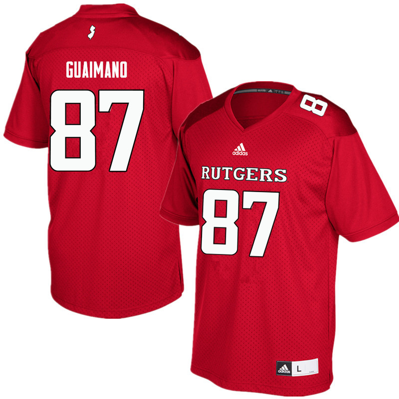Men #87 John Guaimano Rutgers Scarlet Knights College Football Jerseys Sale-Red - Click Image to Close